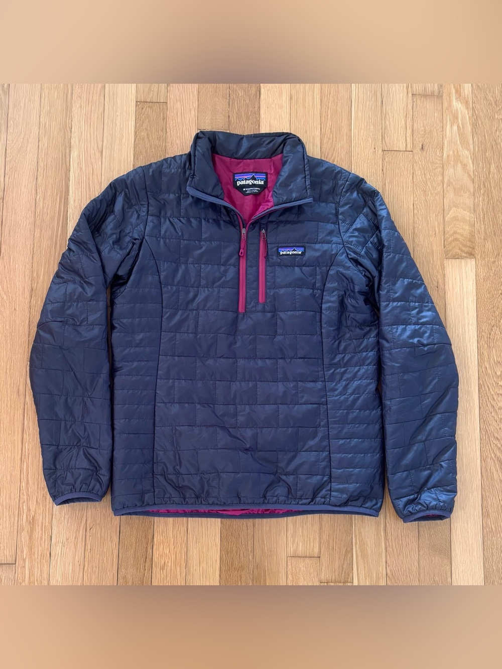 Patagonia Womens Nano Puff Pullover M Ink Black Charcoal Grey Puffer Jacket 2017